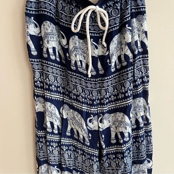 Elephant Pants Blue & White Tribal Pattern - Picture 2 of 7